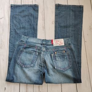 Ky Creation Distressed Blue Bootcut Jeans